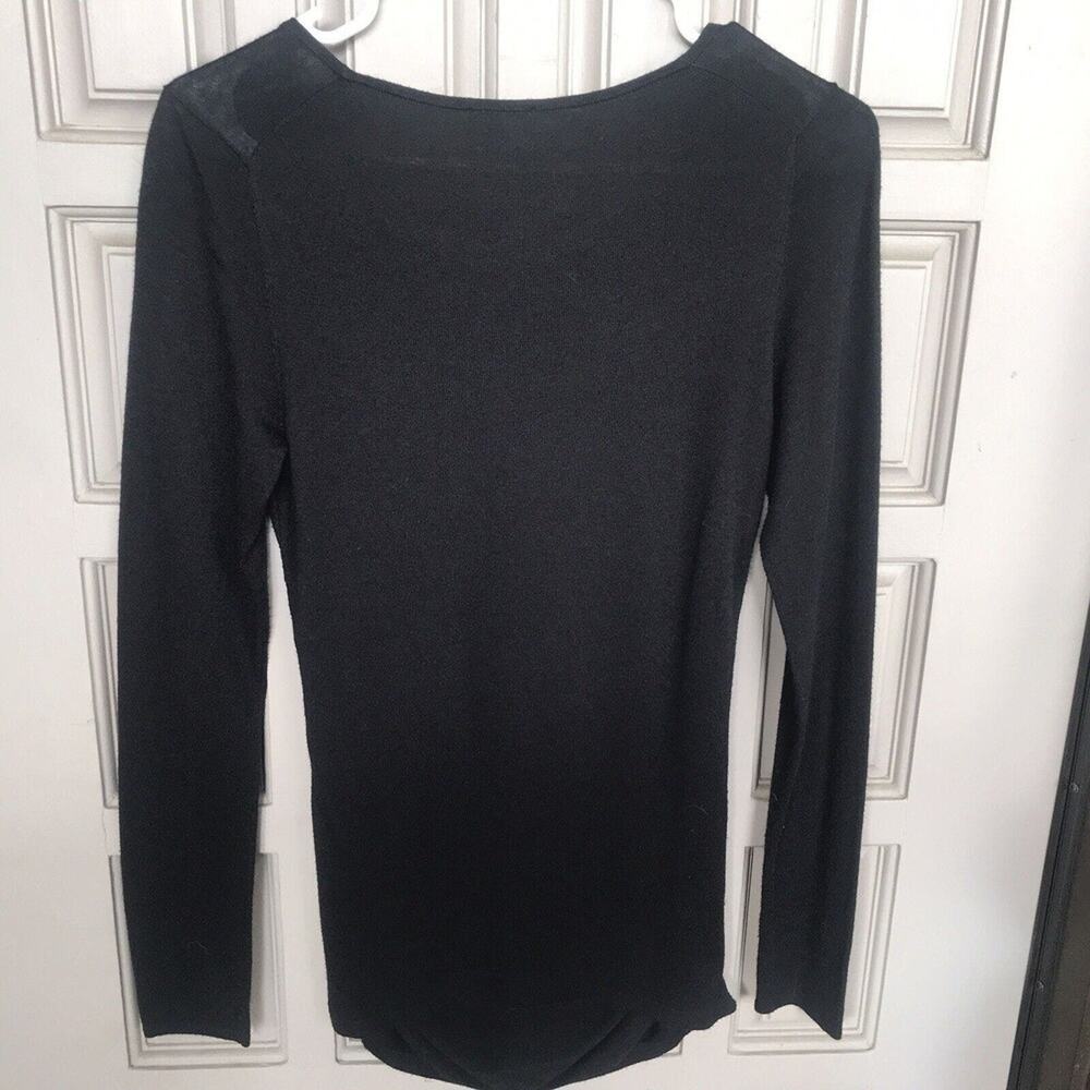 Ann Taylor Sweater SzS Lt Weight Ruched Sides Long Sleeves Tunic Length Used